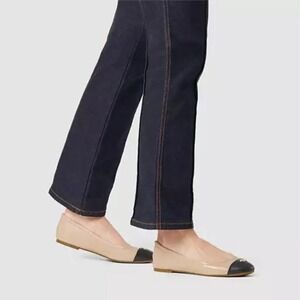 Coach Women's Tan Black Bonnie Ballet Soft Leather Ballet Flats Size US 6.5B